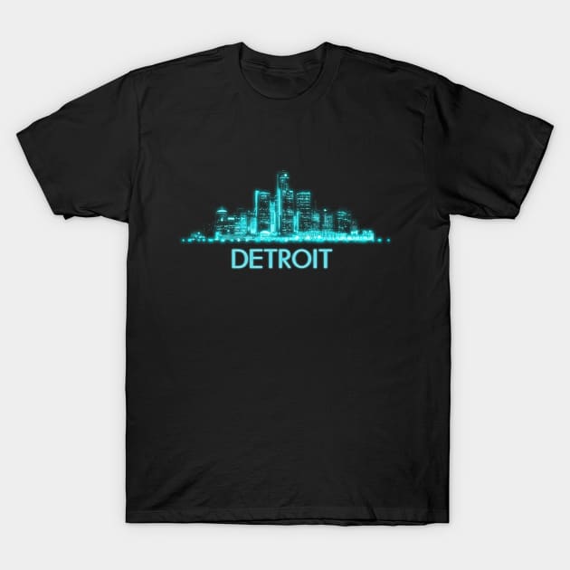 Detroit Skyline T-Shirt by Jared S Davies